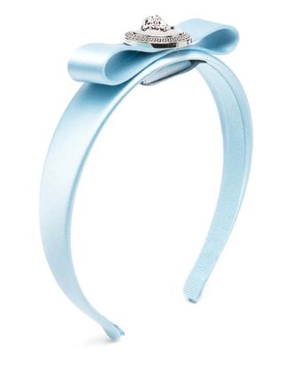 Versace Medusa-Head bow-detail headband - women - Viscose/Silk - One Size - Blue