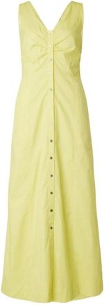 Karl Lagerfeld Kleedjes, Dames, Geel, L, Katoen, Katoenen dagjurk