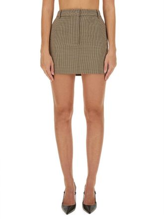Sportmax Tailored Mini Skirt With Subtle Checkered Pattern