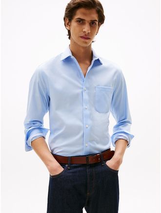 Tommy Hilfiger Mens Regular Fit THFlex Dress Shirt - Blue - 14.5/32-33