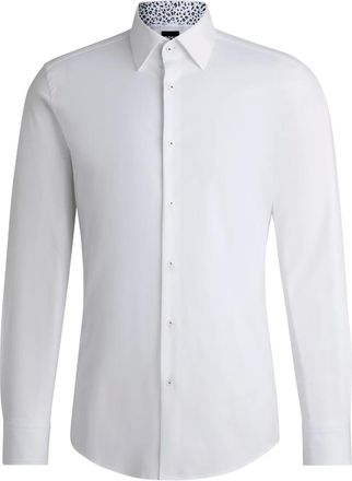 BOSS classic-collar button-up shirt - White
