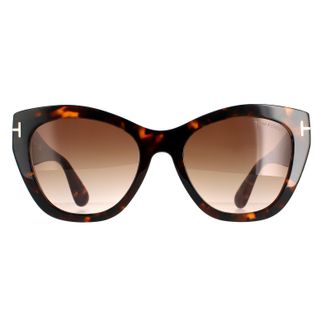 Tom Ford Cat Eye Dames Dark Havana Brown Gradi&euml;nt FT0940 Cara zonnebril