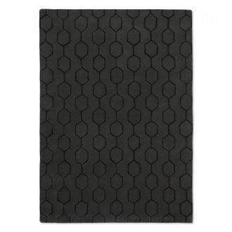 Un amour de tapis Alfombra moderna 250x350 cm copetudo a mano de lana negro