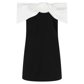 Self Portrait Mini Crepe Flower Dress - female - Self Portrait - Party Dresses - Black - S - Dresses