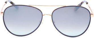 Juicy Couture zilveren lens blauwe detail gouden zonnebril