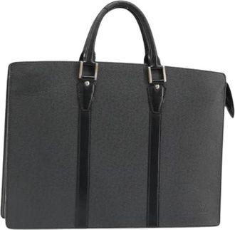Louis Vuitton Pre-owned Taiga Leren Aktetas - Dames - Vintage Handtas - Zwart - ONE Size - Leer - Vintage