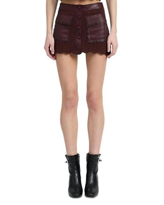 En Saison Delphine Skirt In Plum Brown