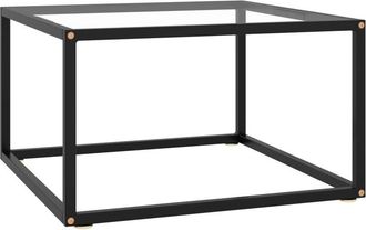vidaXL Mesa de centro con vidrio templado negro 60x60x35 cm Vidaxl