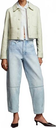 Frame Denim Twisted Barrel Mid Rise Jeans In Never