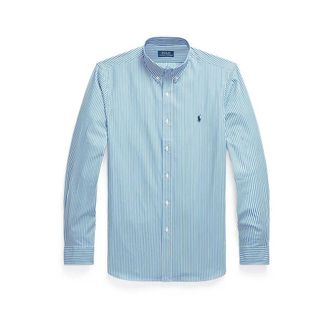 Polo Ralph Lauren Gestreepte Slim Fit Overhemd - Heren - Zakelijke Overhemden - Blauw - M - Katoen - Overhemden