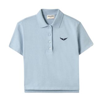 Zadig&Voltaire Tops, Dames, Blauw, L, Katoen, Polo unicolor