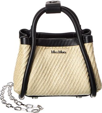 Max Mara Woven & Leather Shoulder Bag