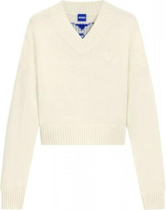 HUGO BOSS Dames, Truien, Beige, Maat: L Wol