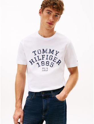 Tommy Hilfiger Mens Weathered Arch Logo T-Shirt - White - XXL