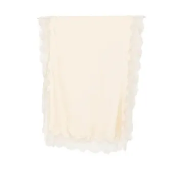 Zimmermann Satin Finish Floral Lace Trim Scarf - female - Zimmermann - Winter Scarves - Beige - ONE SIZE - Accessories