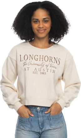 ZooZatZ Womens ZooZatz Tan Texas Longhorns Cropped Crewneck Sweatshirt at Nordstrom, Size X-Large