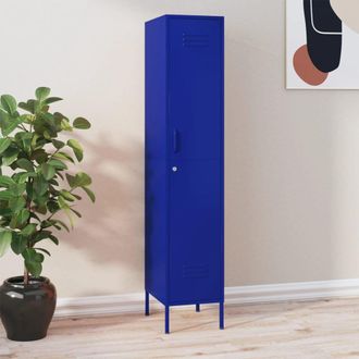 Berkfield Home Locker Cabinet Navy Blue 35x46x180 cm Steel | Size: 35 x 46 x 180 cm