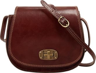 Pik&eacute; Umh&auml;ngetasche PIK&Eacute;, Damen, Gr. B/H/T: 19cm x 16cm x 6cm onesize, braun, Leder, leicht gl&auml;nzend, unifarben, Taschen Umh&auml;ngetasche, echt Leder, Made in 