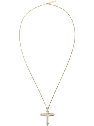 Givenchy chunky cross pendant necklace - women - Brass - One Size - Metallic