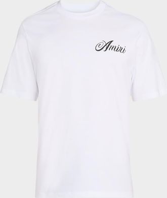 Amiri Mens Mountain Logo Script Cotton T-Shirt