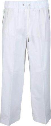 Fabiana Filippi Katoenen Broek met Stijl - Dames - Wijde Broeken - Wit - 3XS - Katoen - Broeken