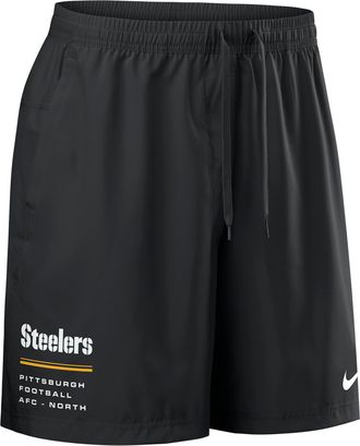 Nike Pittsburgh Steelers Nike Mens NFL Woven Shorts in Black | 04PW00A7L-YSJ