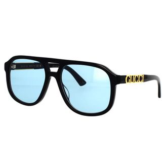 Gucci Sunglasses, unisex, Black, Size: 58 MM Modern Pilot Sunglasses with New Logo