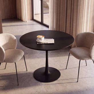 Maisons du monde Mesa de comedor para 4/5 personas negra de 100 cm de di&aacute;metro