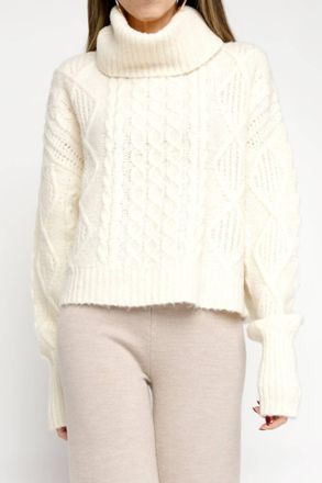 NSF Rosae Turtleneck Pullover Sweater In Ivory