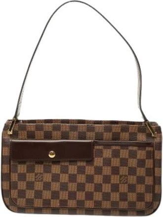 Louis Vuitton Pre-owned Aubagne Schoudertas - Dames - Vintage Schoudertas - Bruin - ONE Size - Leer - Vintage