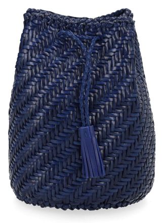 Dragon Diffusion Pompom Double Jump Tan Bucket Bag