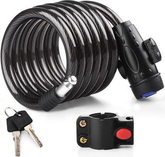 No Brand Candado De Bicicleta De Alta Resistencia, De 12 Mm De Grosor, Con 2 Llaves, Seguridad Para Bicicletas, Motocicletas, Patinetes, Cochecitos De Beb&eacute;, Mo