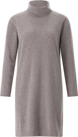 Hemisphere Cashmere Midi Gebreide Jurk - Dames - Kleedjes - Grijs - L - Kasjmier - Kleedjes