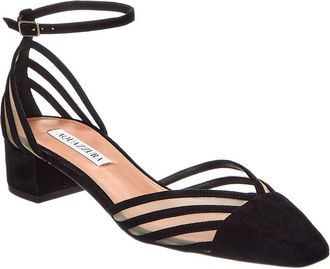 Aquazzura Alana 35 Suede & Mesh Pump