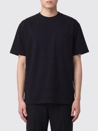 Valentino T-shirt in misto cotone con logo VLogo Signature e taschino