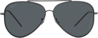 Ray-Ban Ray Ban Aviator Reverse Polarized Dark Grey Pilot Unisex Sunglasses RBR0101S 004/81 62