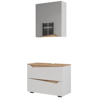 Vicco Conjunto De Muebles De Ba&ntilde;o Marelle, Blanco/artesano, 2 Partes, Vicco