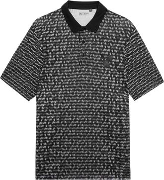 Lyle & Scott Golfpoloshirt met patroon voor heren (Jet Zwart)