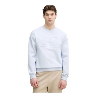 Lacoste Hoodies & sweatvesten, Heren, Blauw, XL, Katoen, Sweatshirt van fleece met reli&euml;f