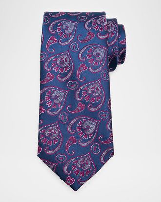 Charvet Mens Paisley Woven Silk Tie