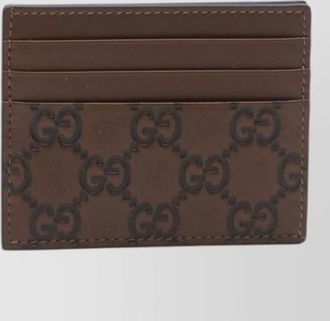Gucci gg emblem leather compact card holder
