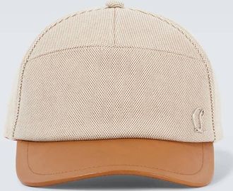 Christian Louboutin Cappello da baseball in cotone con pelle