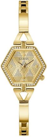 Guess Audrey Pav&eacute; Crystal Hexagonal Goldtone Bracelet Watch, 28mm at Nordstrom