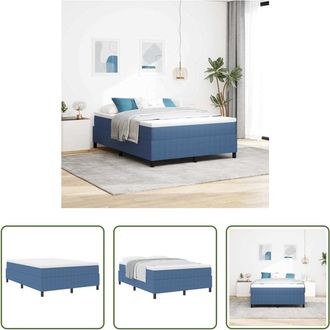 vidaXL Vidaxl Cama Tipo Box Spring Azul Y 140 X 200 Cm Tela De Pana