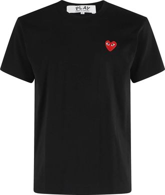 Comme Des Gar&ccedil;ons Rood Embleem T-shirt - Heren - T-shirts - Zwart - L - Katoen - Tops