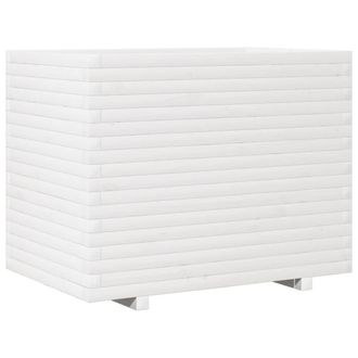 Berkfield Home Garden Planter White 90x60x72 cm Solid Wood Pine | Size: 90 x 60 x 72 cm