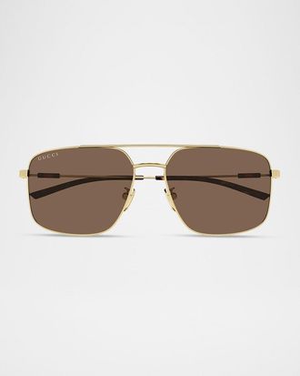 Gucci Men & apos;s GG2096SA-004 Metal Rectangle Sunglasses