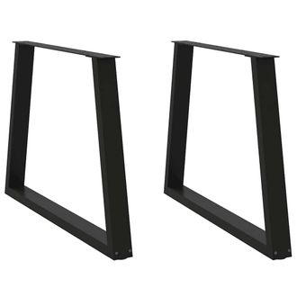 Berkfield Home Dining Table Legs V-Shape 2 pcs Black 100x(72-73.3) cm Steel
