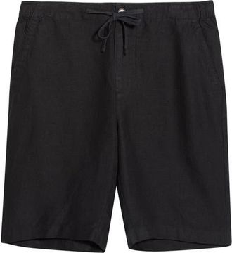 Vince Lightweight Hemp Linen Shorts in Black at Nordstrom, Size Xx-Large