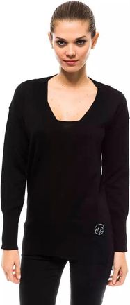 Montana Blu Womens Vneck Knit Sweater Mo14229 - Black - Size EU 40 (Womens)